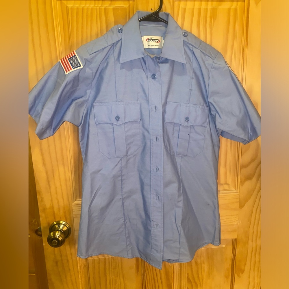 NWOT Set of two (2) blue uniform tactical button down shirts